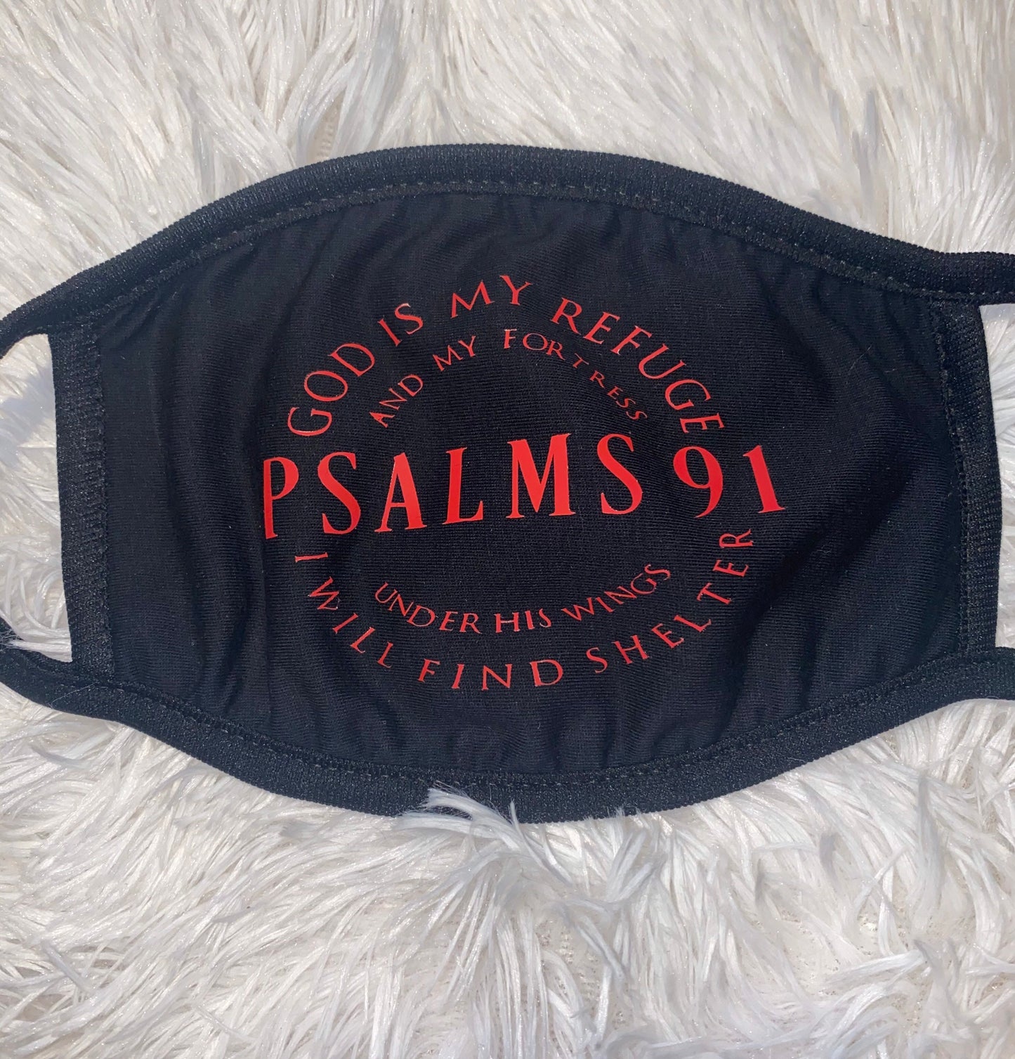 Psalm 91 Face Mask: Red Christian Cotton Mask