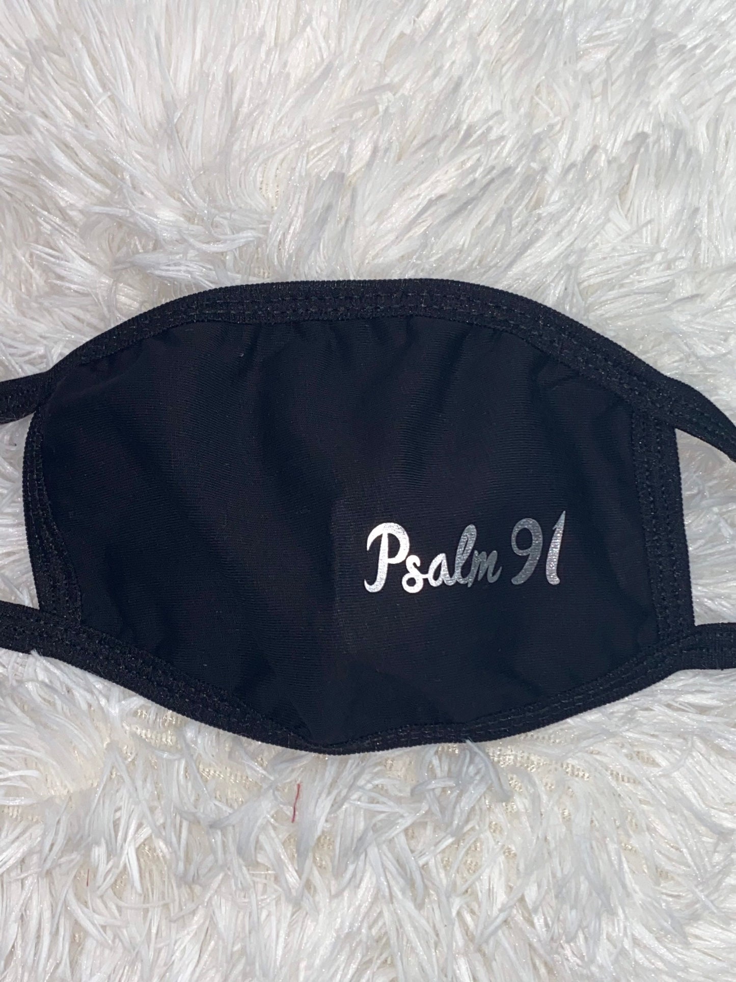Psalm 91 Face Mask: Silver Letter Christian Mask