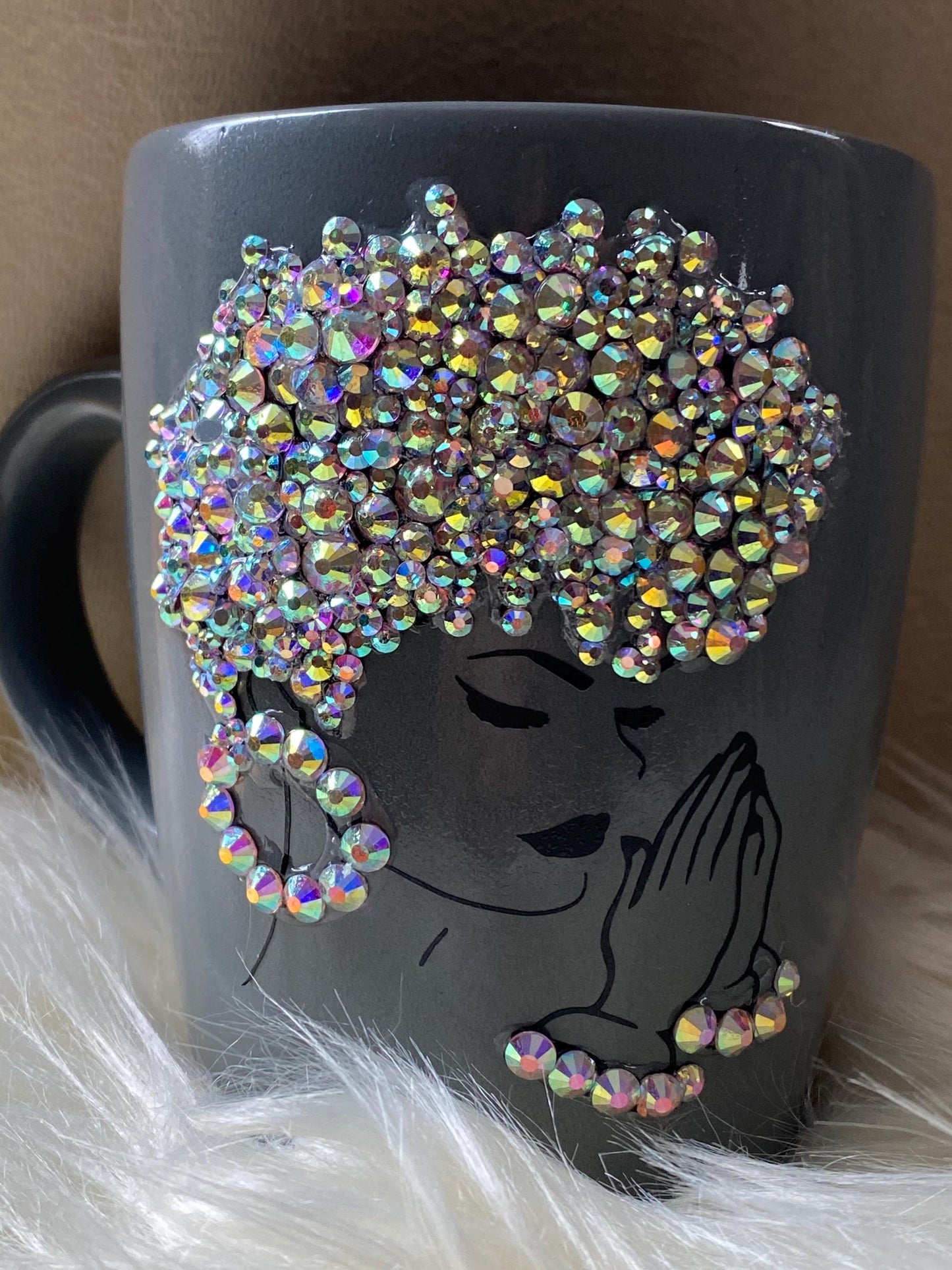 Bling Praying Woman Coffee Mug - Christian Gift, 12oz Mug