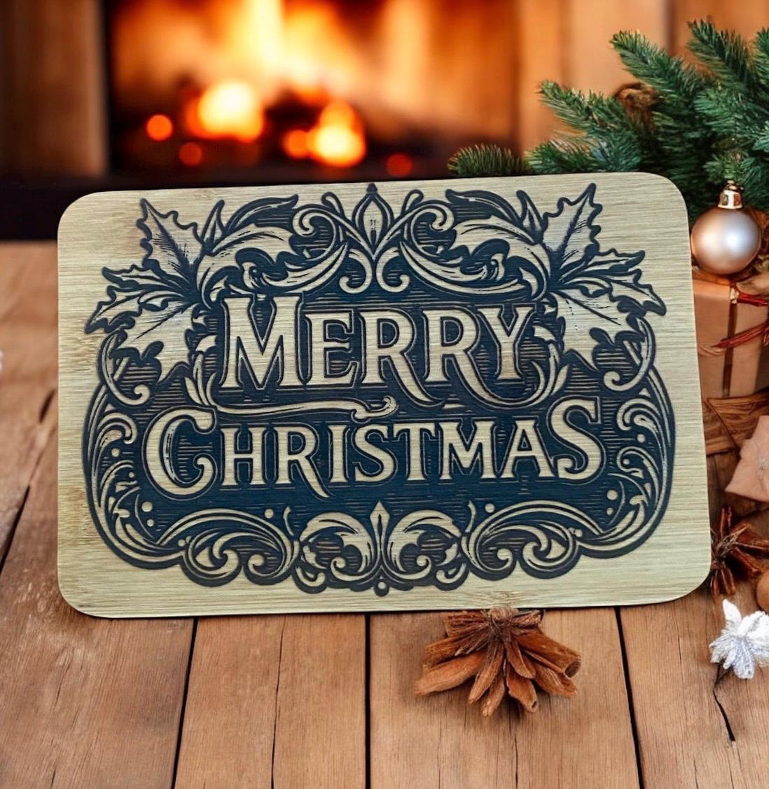 Christmas Laser Engraved Charcuterie Board