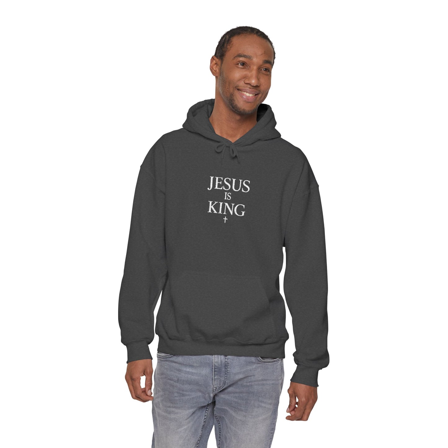 Jesus Is King Hoodie — Faith-Based Minimalist Christian Pullover