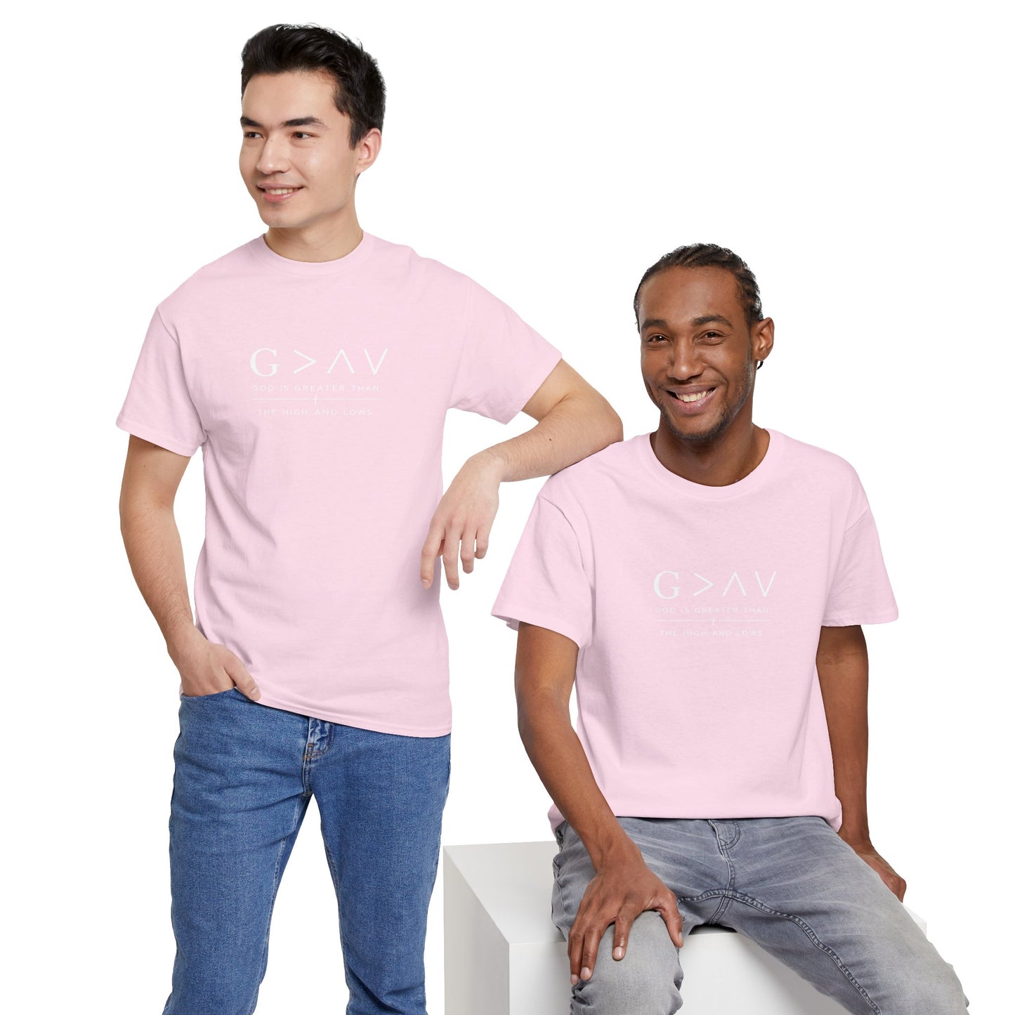 God Is Greater Than The Highs And Lows Christian T-Shirt | Minimal Faith Shirt | Inspirational Christian Apparel | Streetwear Faith Tee