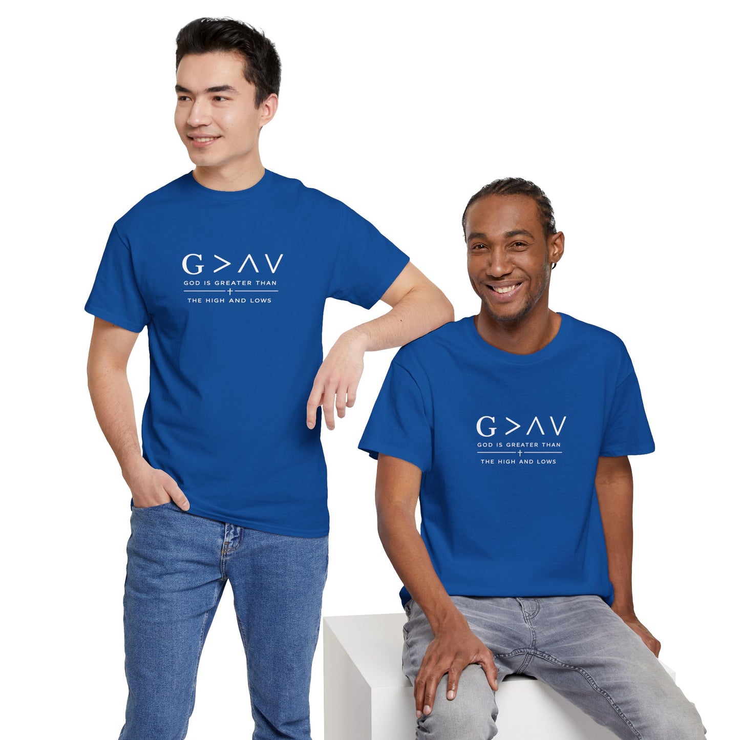 God Is Greater Than The Highs And Lows Christian T-Shirt | Minimal Faith Shirt | Inspirational Christian Apparel | Streetwear Faith Tee
