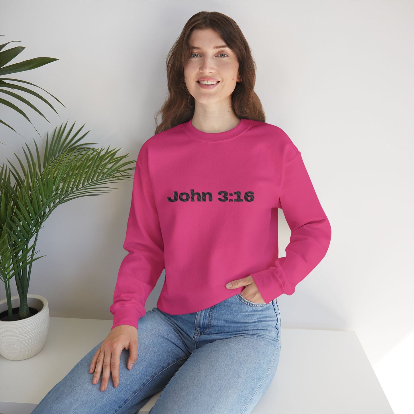 John 3:16 Crewneck Sweatshirt — Minimal Christian Scripture Pullover