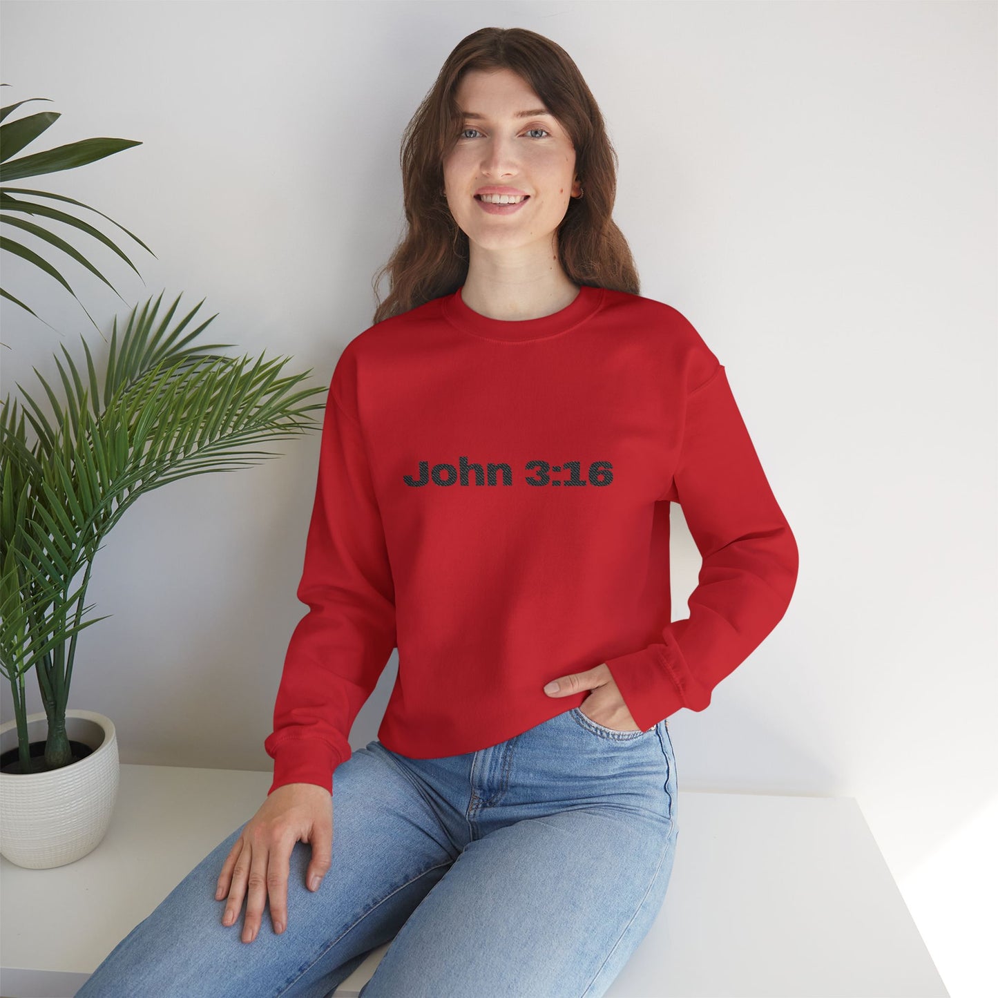 John 3:16 Crewneck Sweatshirt — Minimal Christian Scripture Pullover
