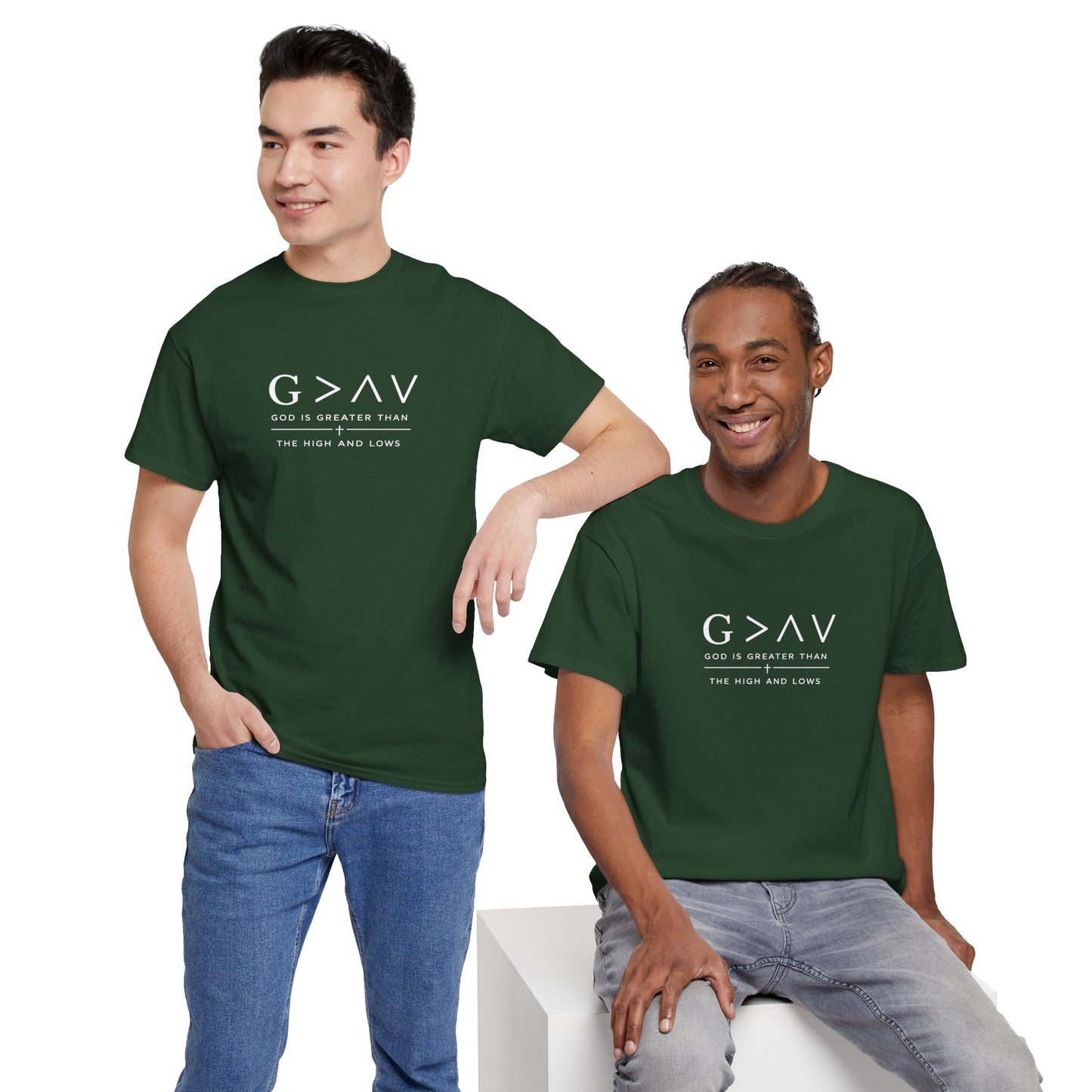 God Is Greater Than The Highs And Lows Christian T-Shirt | Minimal Faith Shirt | Inspirational Christian Apparel | Streetwear Faith Tee