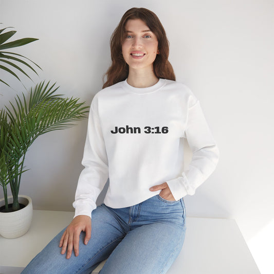 John 3:16 Crewneck Sweatshirt — Minimal Christian Scripture Pullover