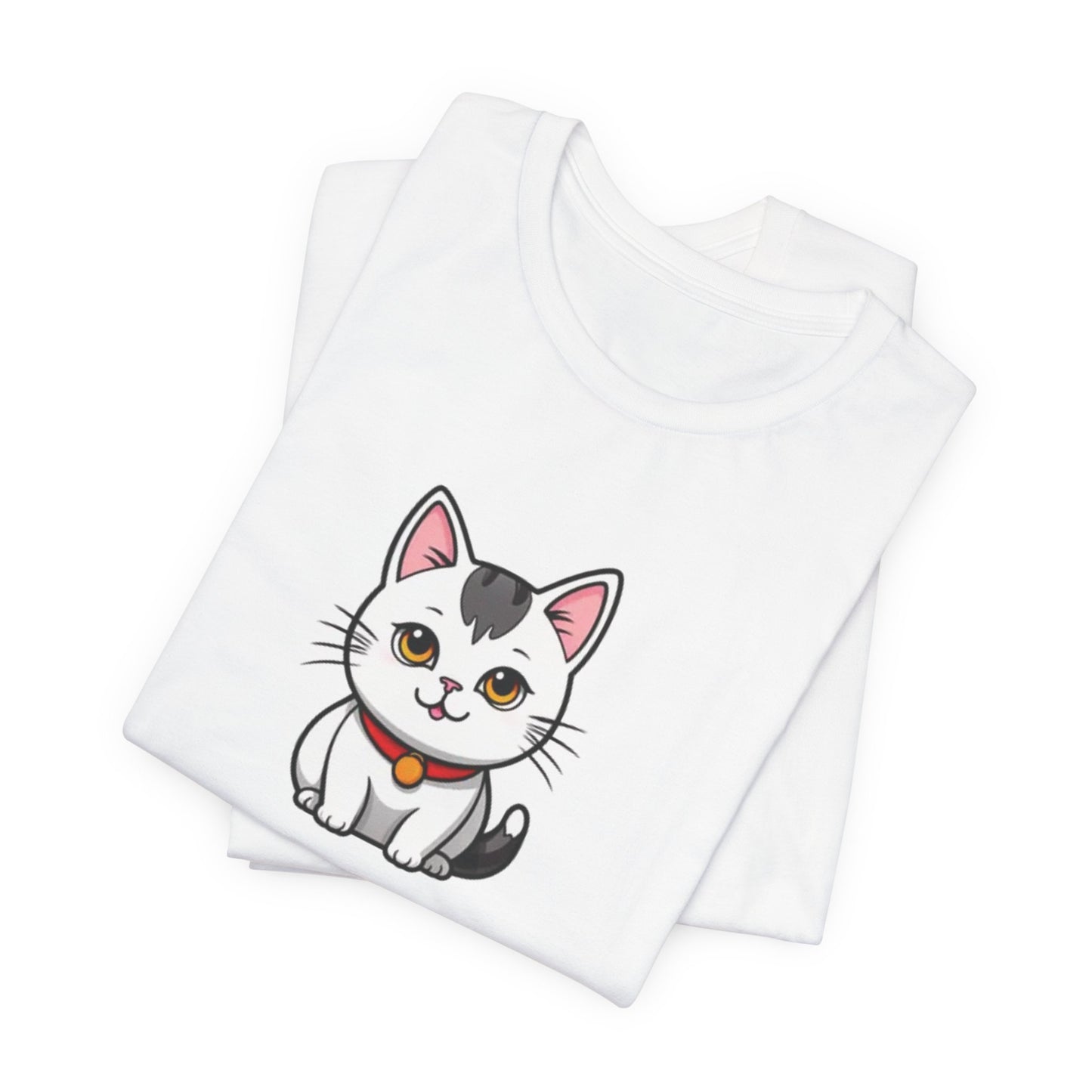 Cute Sitting Cat T‑Shirt — Kawaii Kitten Graphic Tee