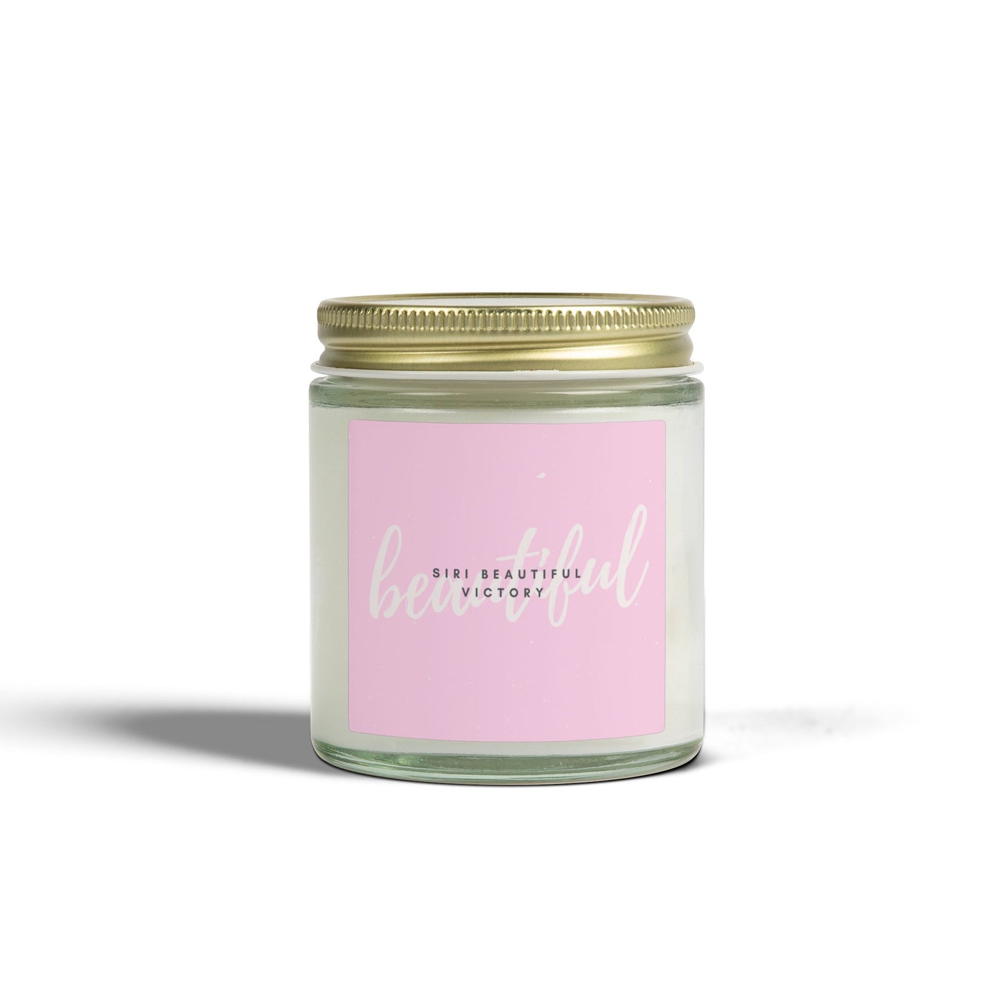 Coconut Apricot Scented Candle 4oz 9oz | Soy Wax Jar, Pink Label
