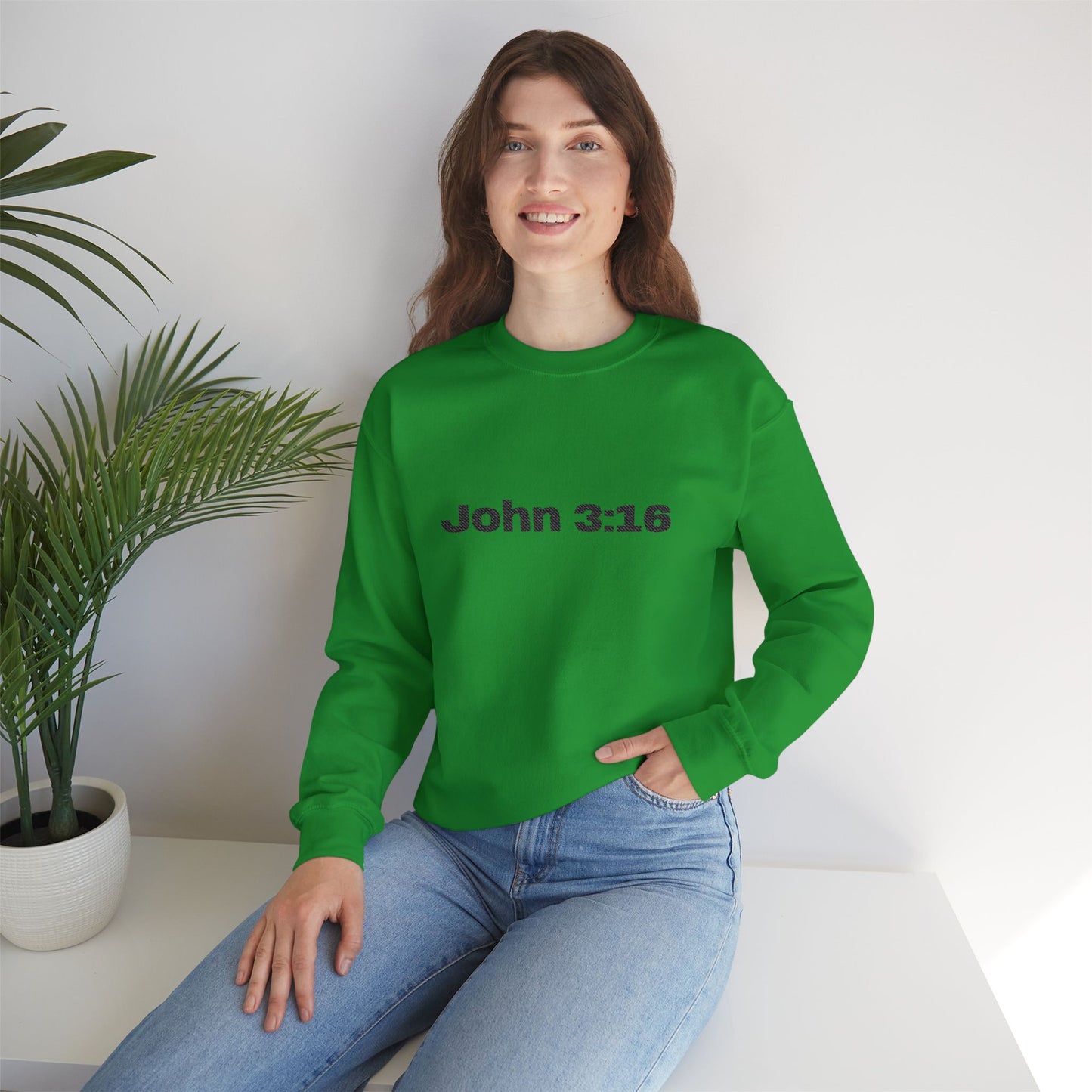 John 3:16 Crewneck Sweatshirt — Minimal Christian Scripture Pullover