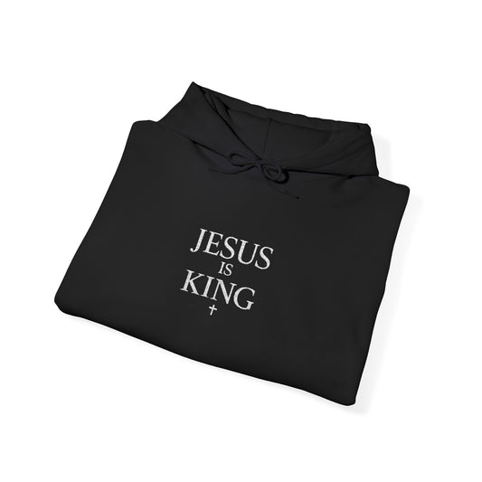 Jesus Is King Hoodie — Faith-Based Minimalist Christian Pullover