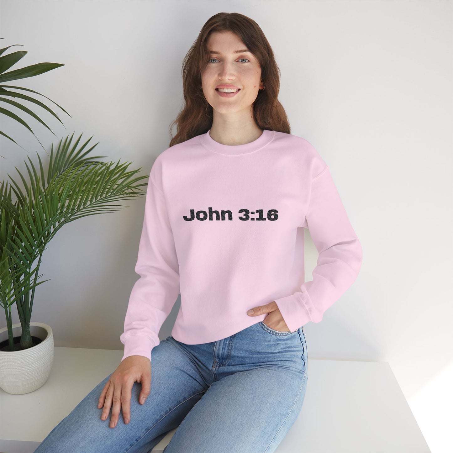 John 3:16 Crewneck Sweatshirt — Minimal Christian Scripture Pullover