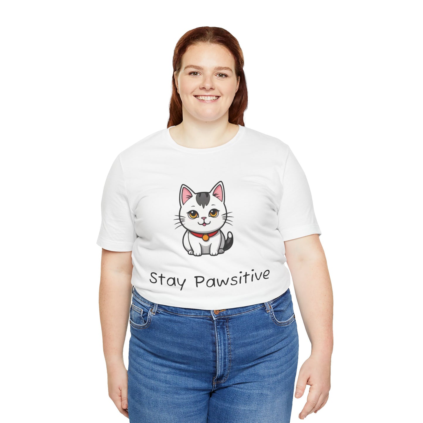 Cute Sitting Cat T‑Shirt — Kawaii Kitten Graphic Tee