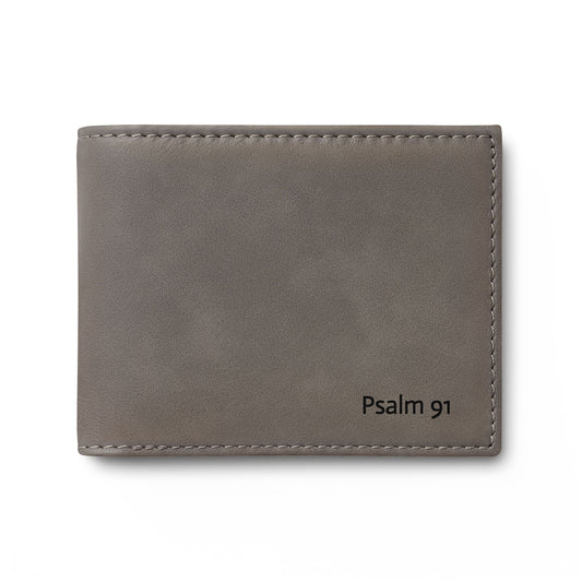 Psalm 91 Leather Bi-Fold Wallet