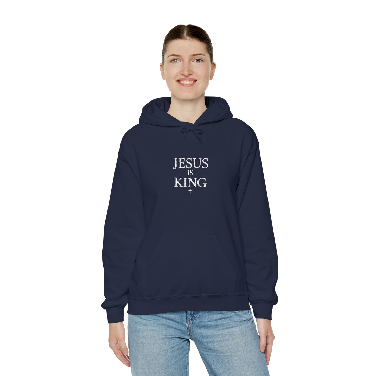 Jesus Is King Hoodie — Faith-Based Minimalist Christian Pullover