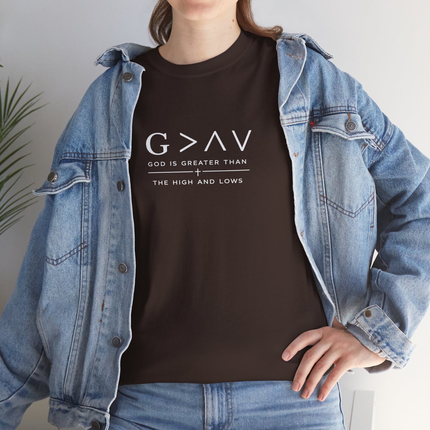 God Is Greater Than The Highs And Lows Christian T-Shirt | Minimal Faith Shirt | Inspirational Christian Apparel | Streetwear Faith Tee