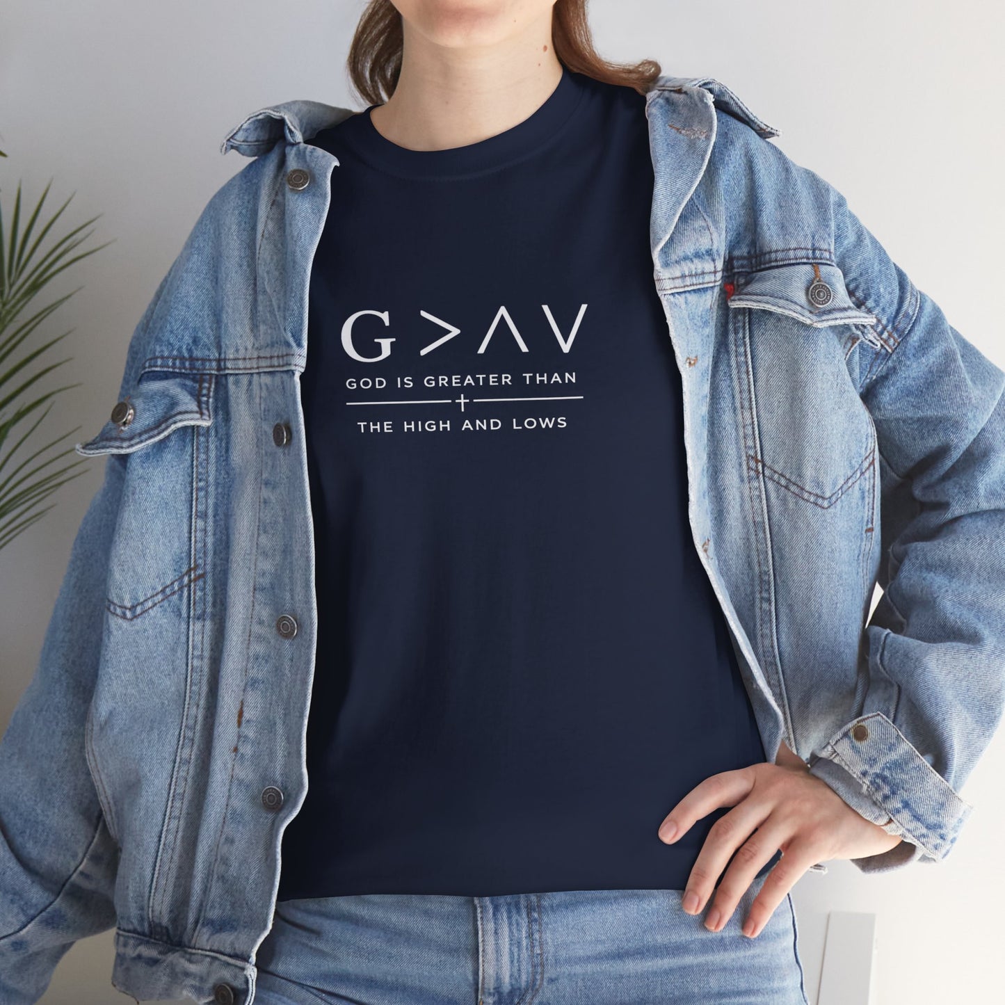 God Is Greater Than The Highs And Lows Christian T-Shirt | Minimal Faith Shirt | Inspirational Christian Apparel | Streetwear Faith Tee