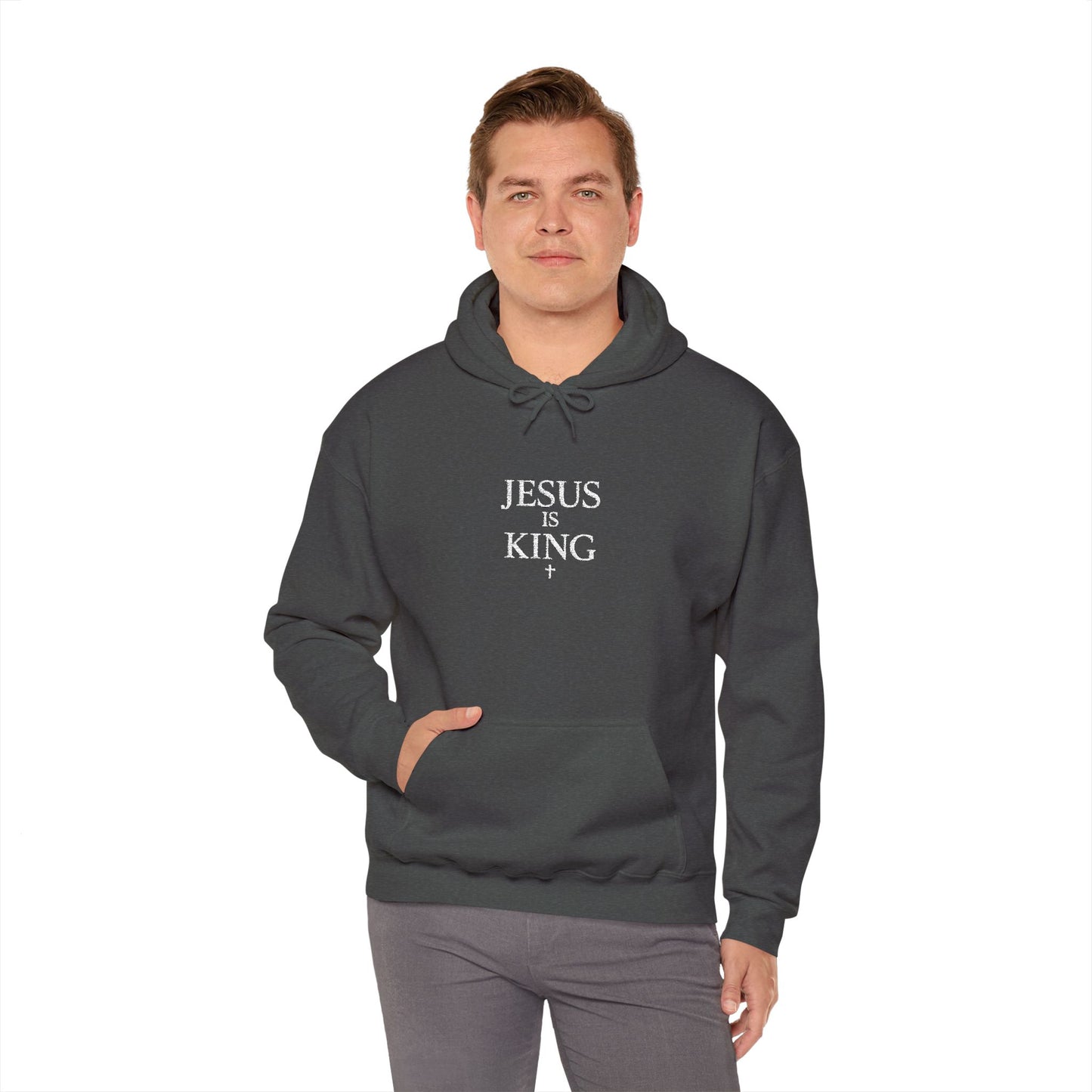 Jesus Is King Hoodie — Faith-Based Minimalist Christian Pullover