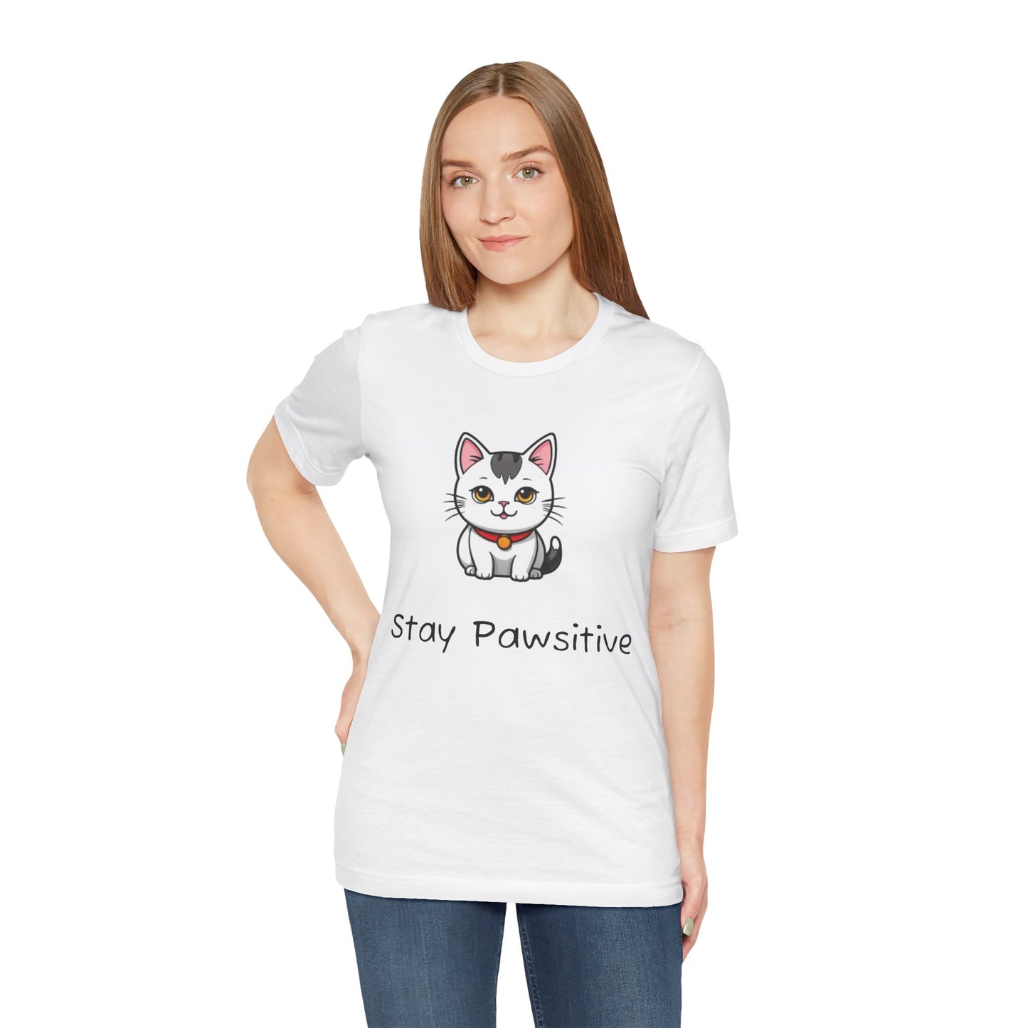 Cute Sitting Cat T‑Shirt — Kawaii Kitten Graphic Tee