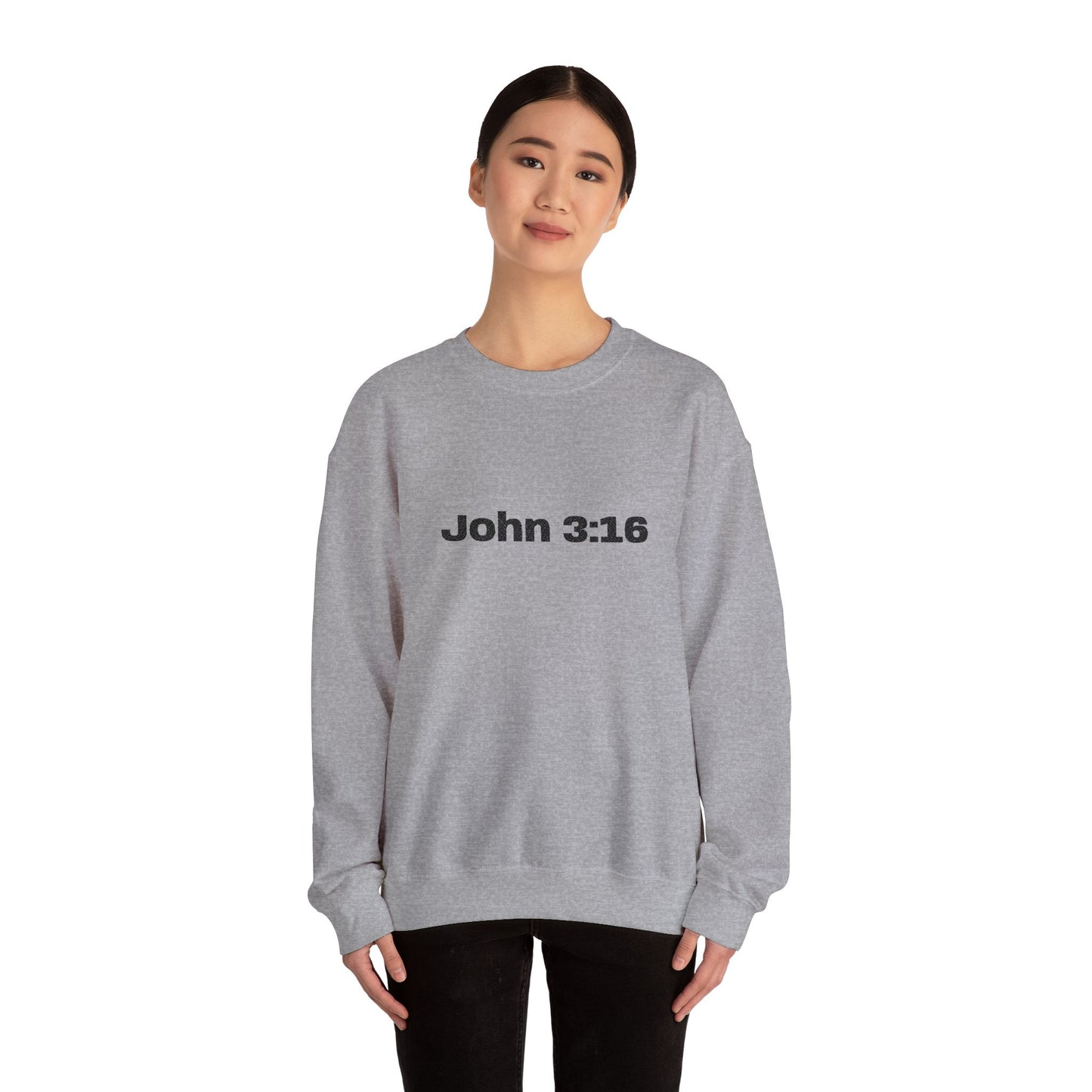 John 3:16 Crewneck Sweatshirt — Minimal Christian Scripture Pullover