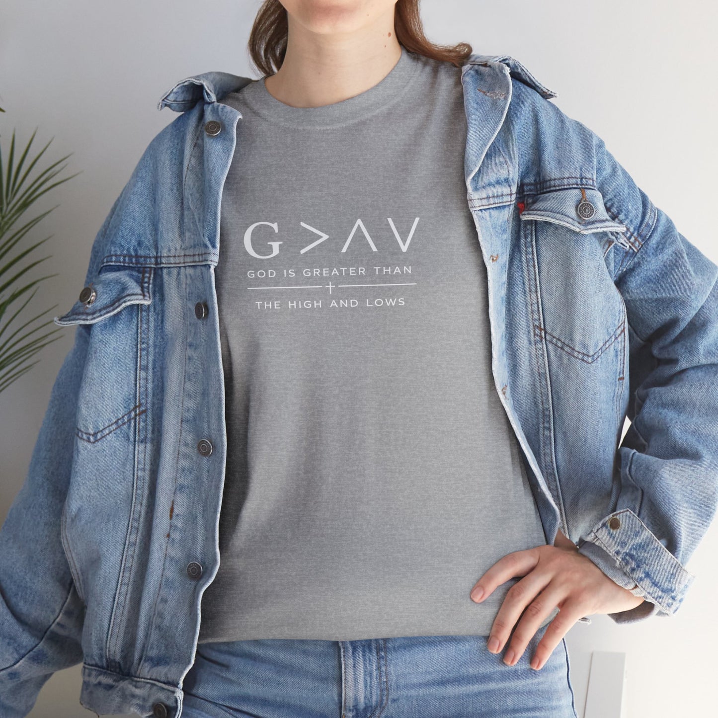 God Is Greater Than The Highs And Lows Christian T-Shirt | Minimal Faith Shirt | Inspirational Christian Apparel | Streetwear Faith Tee