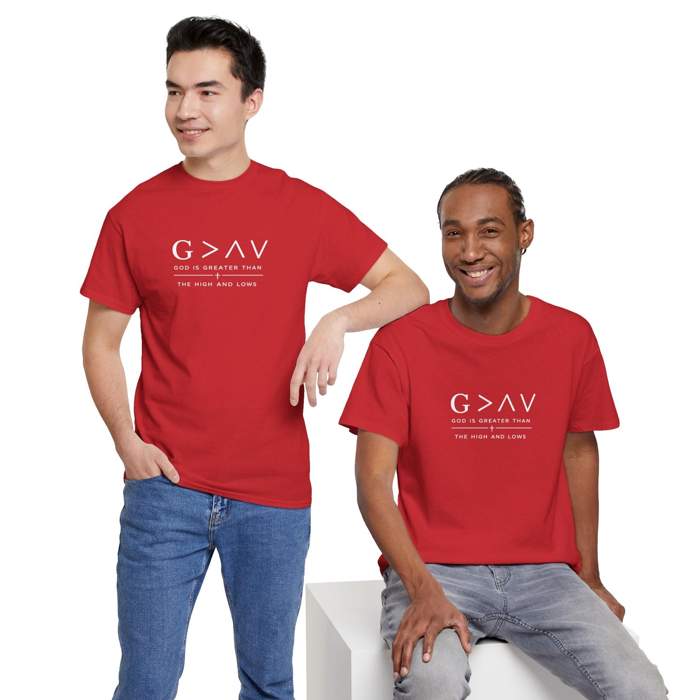 God Is Greater Than The Highs And Lows Christian T-Shirt | Minimal Faith Shirt | Inspirational Christian Apparel | Streetwear Faith Tee