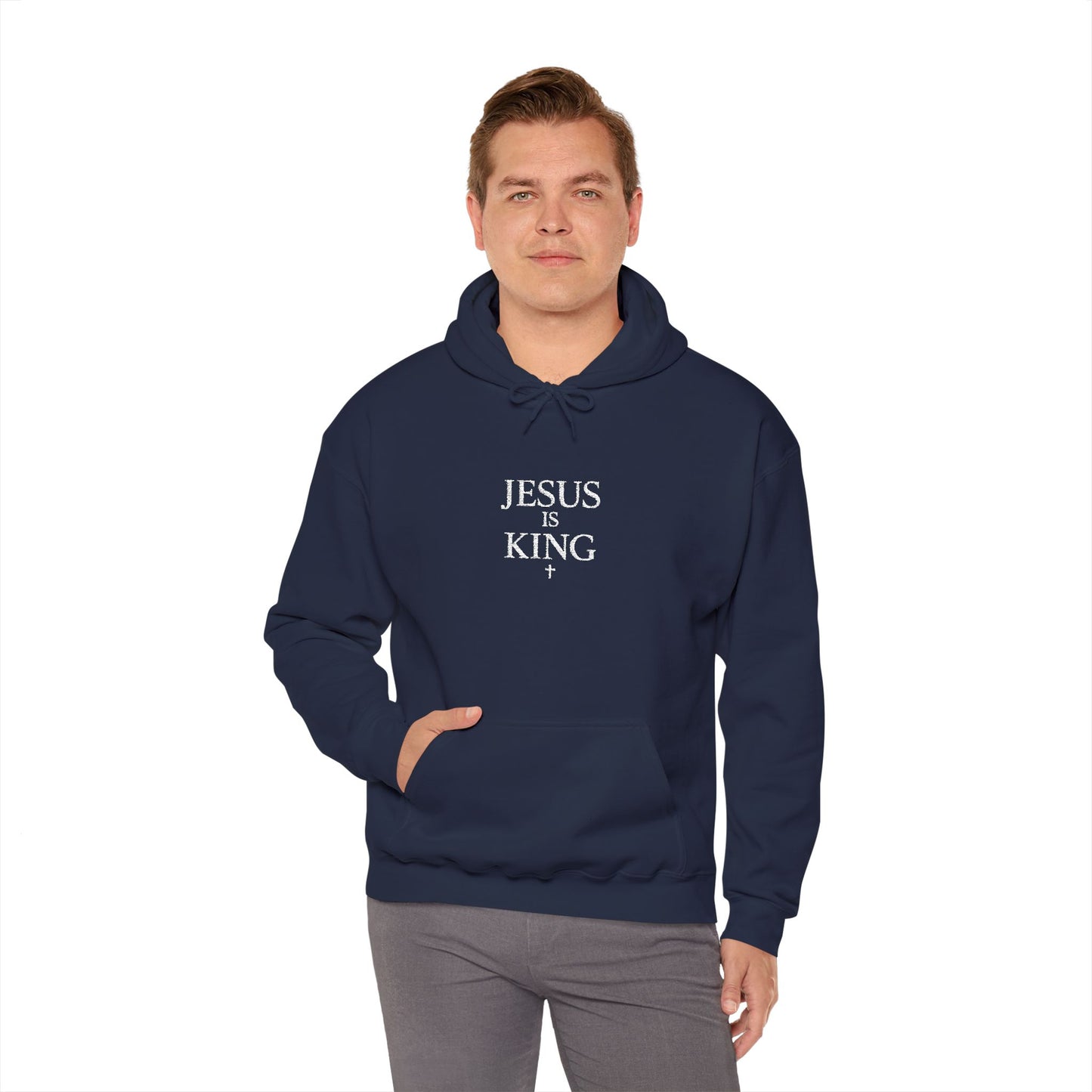 Jesus Is King Hoodie — Faith-Based Minimalist Christian Pullover