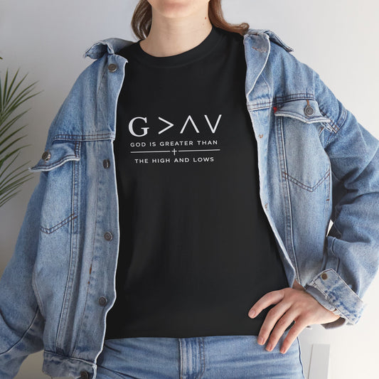 God Is Greater Than The Highs And Lows Christian T-Shirt | Minimal Faith Shirt | Inspirational Christian Apparel | Streetwear Faith Tee