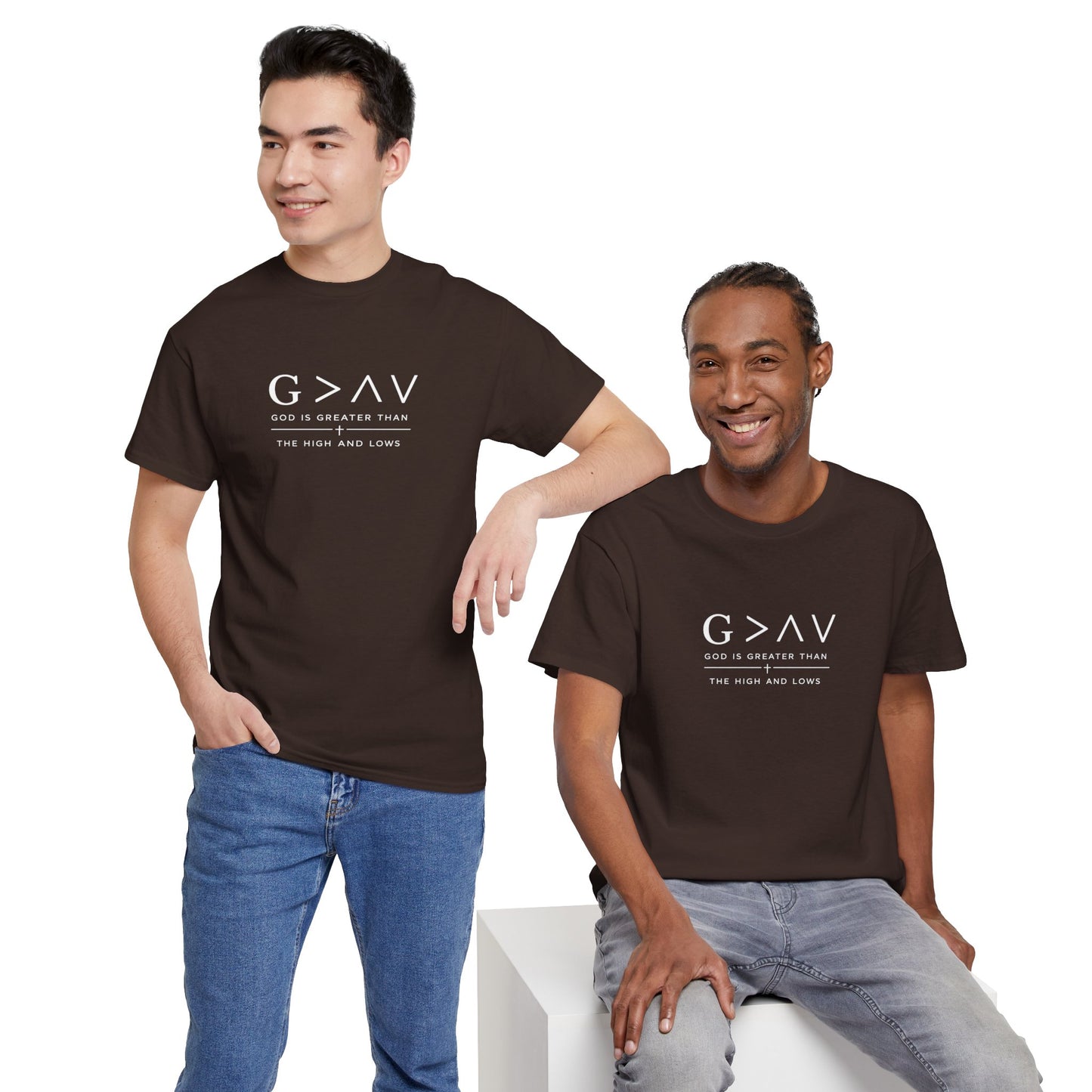 God Is Greater Than The Highs And Lows Christian T-Shirt | Minimal Faith Shirt | Inspirational Christian Apparel | Streetwear Faith Tee