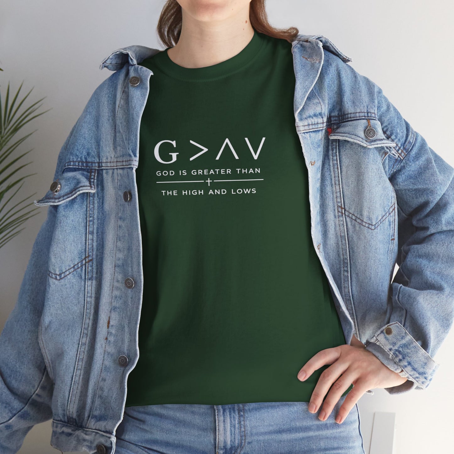 God Is Greater Than The Highs And Lows Christian T-Shirt | Minimal Faith Shirt | Inspirational Christian Apparel | Streetwear Faith Tee