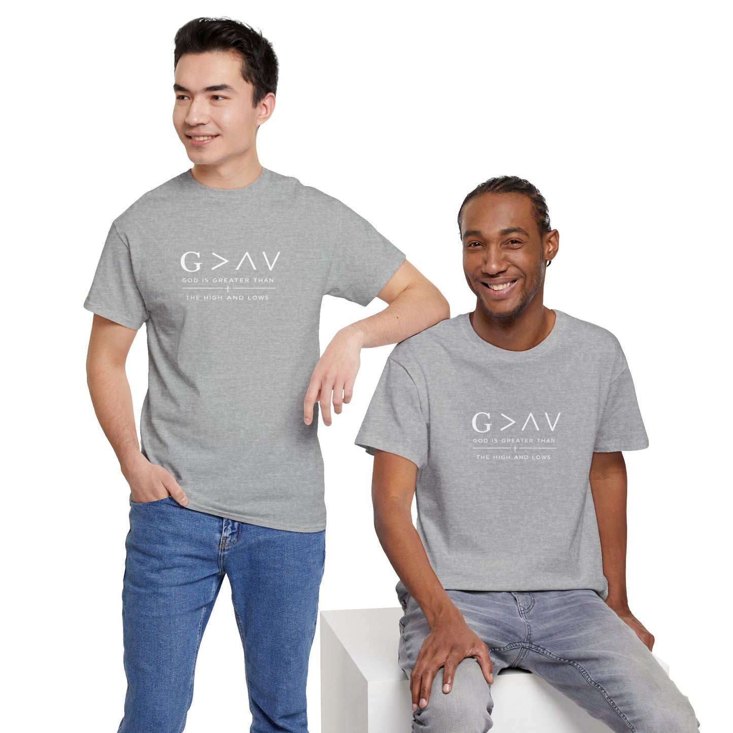 God Is Greater Than The Highs And Lows Christian T-Shirt | Minimal Faith Shirt | Inspirational Christian Apparel | Streetwear Faith Tee
