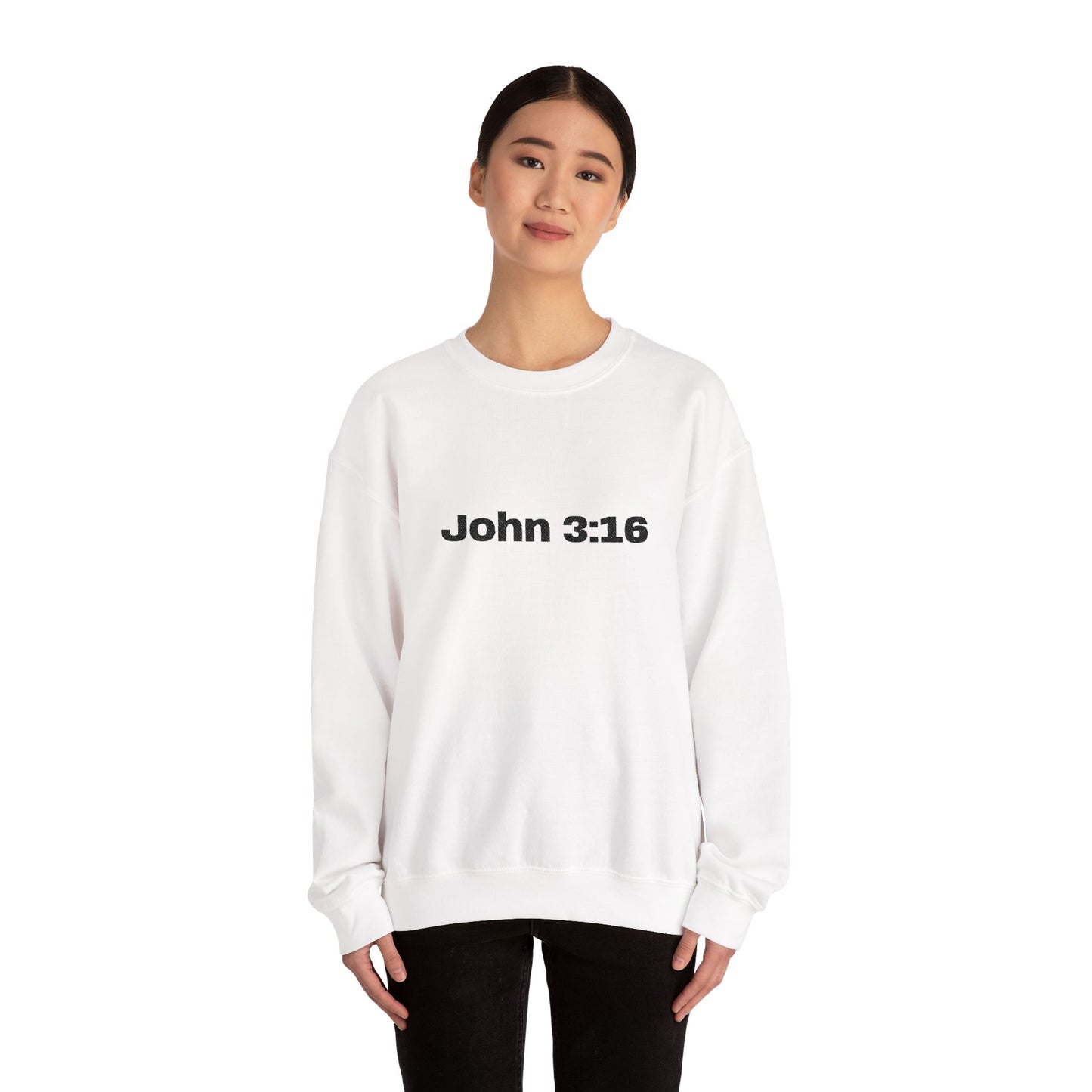 John 3:16 Crewneck Sweatshirt — Minimal Christian Scripture Pullover