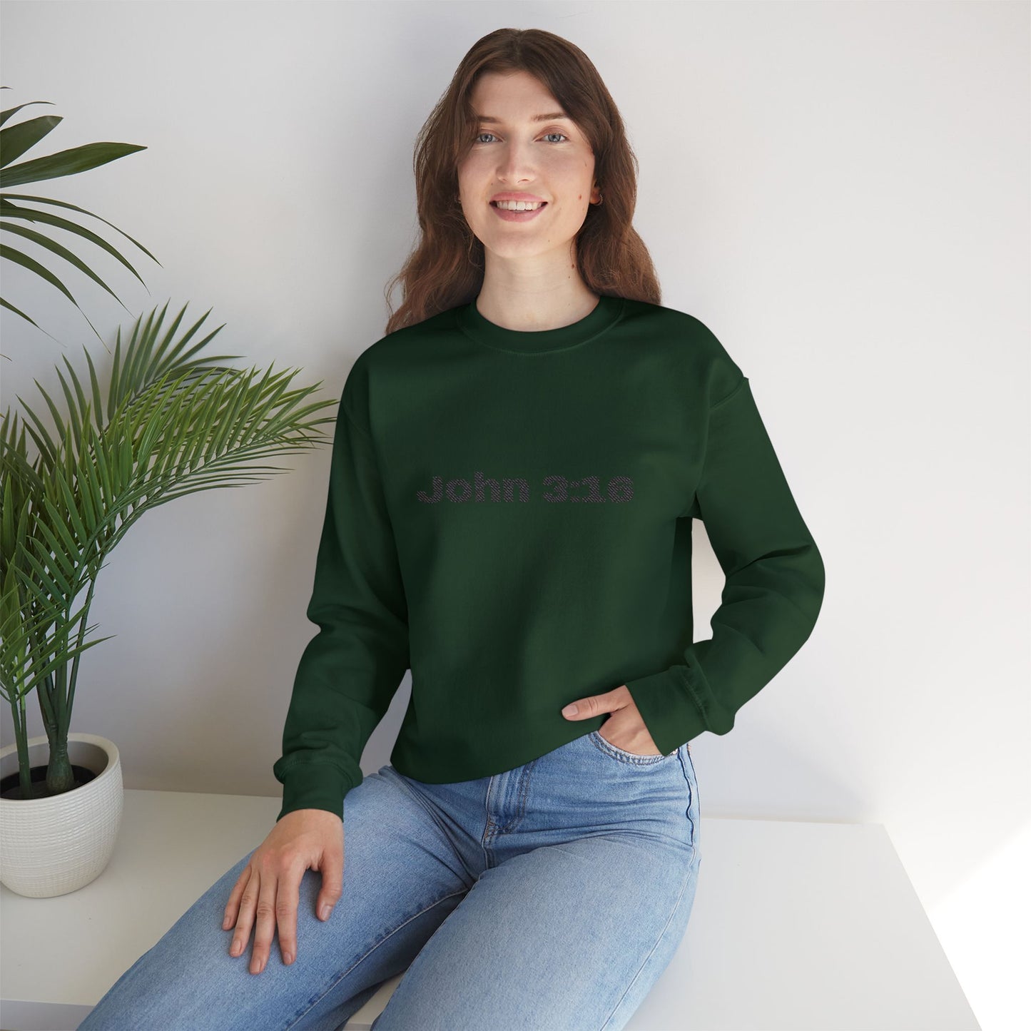 John 3:16 Crewneck Sweatshirt — Minimal Christian Scripture Pullover