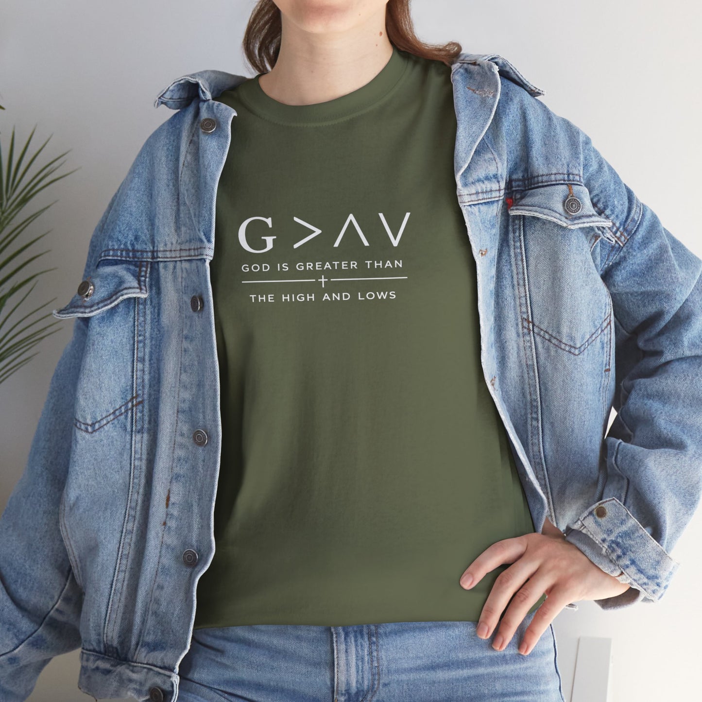 God Is Greater Than The Highs And Lows Christian T-Shirt | Minimal Faith Shirt | Inspirational Christian Apparel | Streetwear Faith Tee