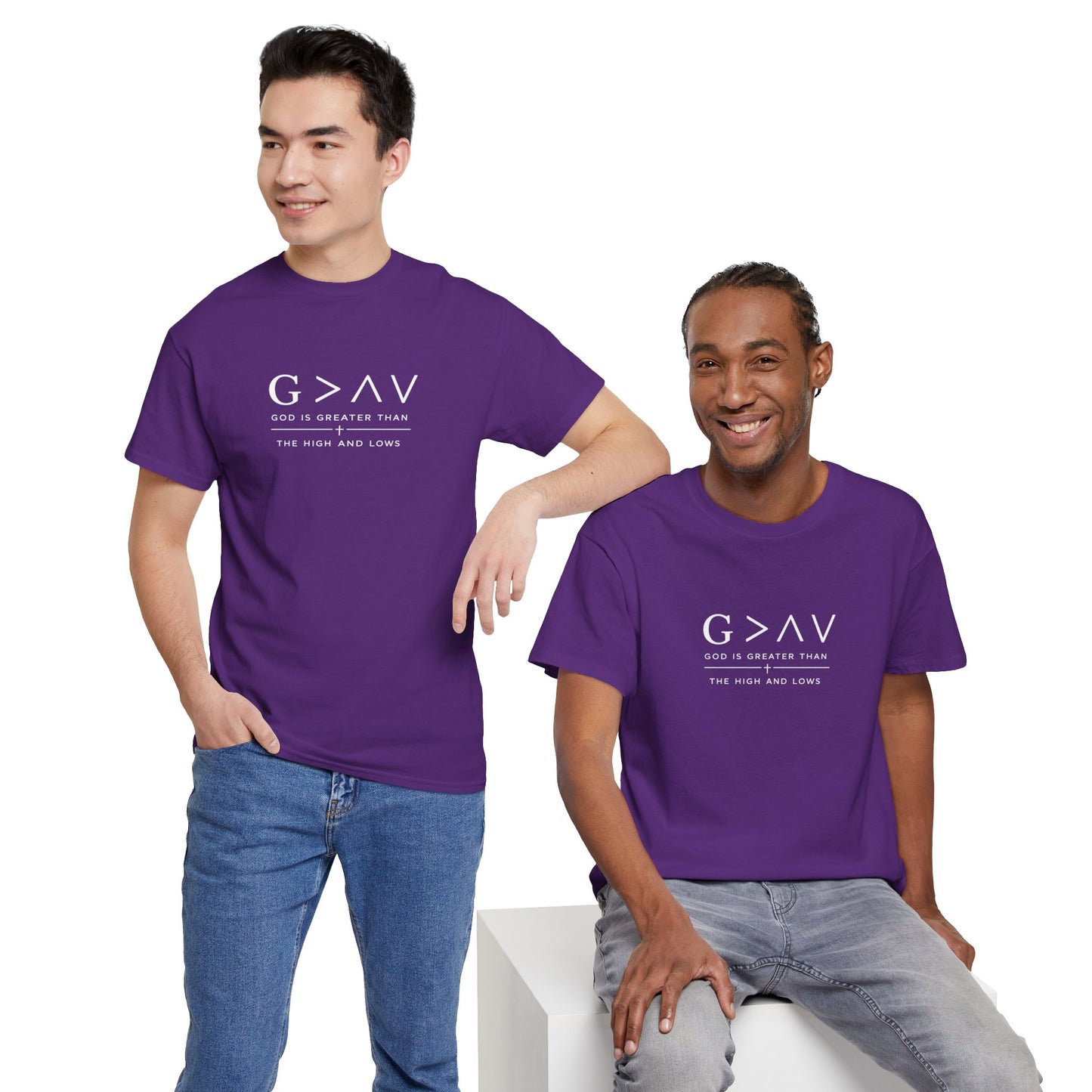 God Is Greater Than The Highs And Lows Christian T-Shirt | Minimal Faith Shirt | Inspirational Christian Apparel | Streetwear Faith Tee