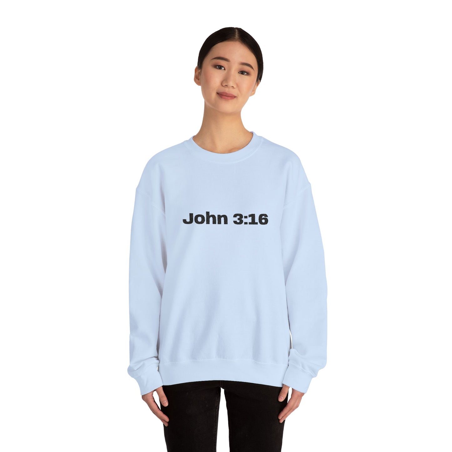 John 3:16 Crewneck Sweatshirt — Minimal Christian Scripture Pullover