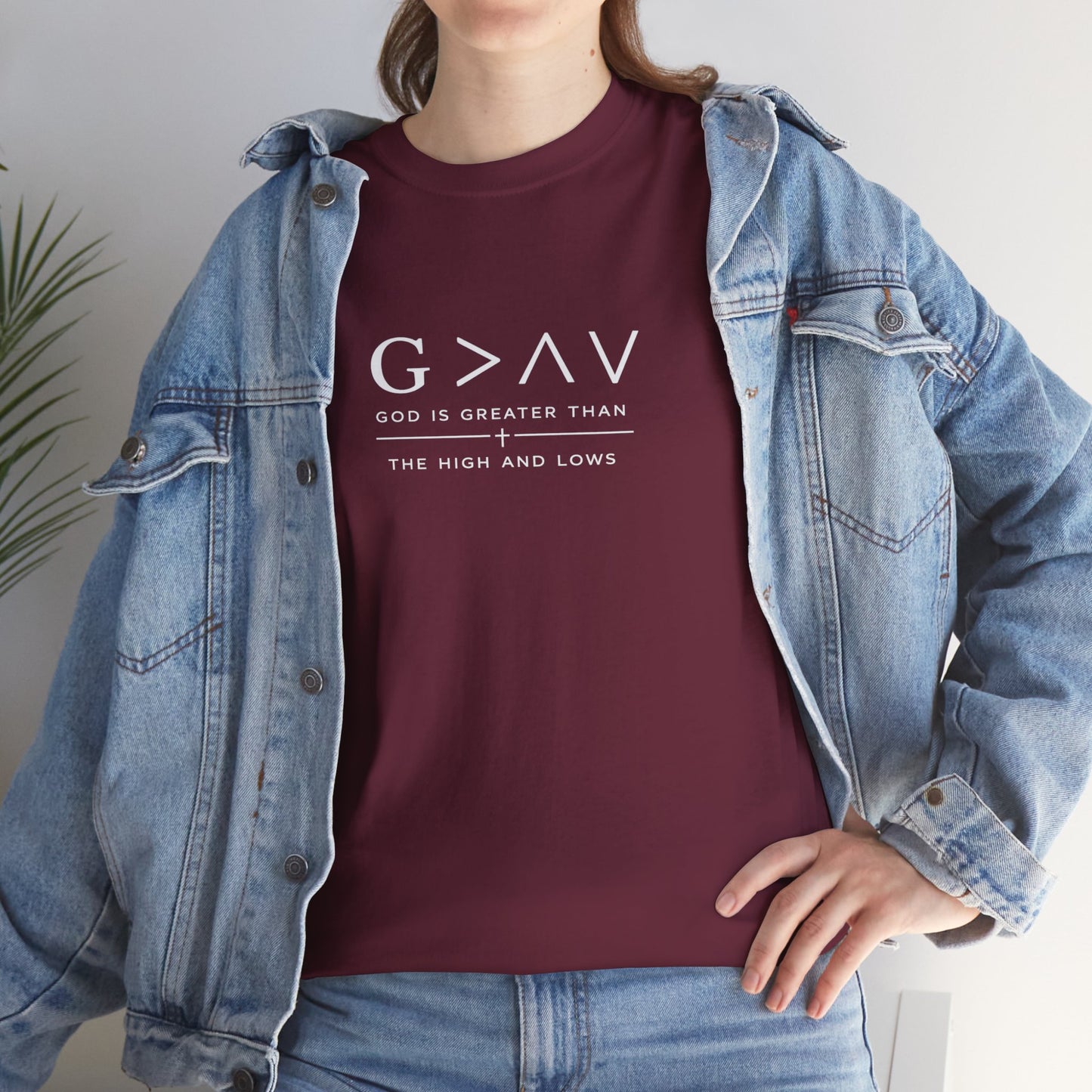 God Is Greater Than The Highs And Lows Christian T-Shirt | Minimal Faith Shirt | Inspirational Christian Apparel | Streetwear Faith Tee