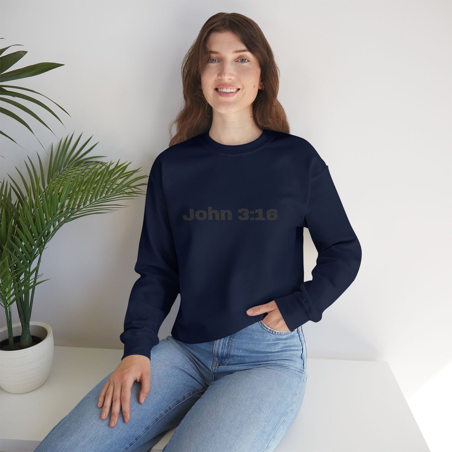 John 3:16 Crewneck Sweatshirt — Minimal Christian Scripture Pullover