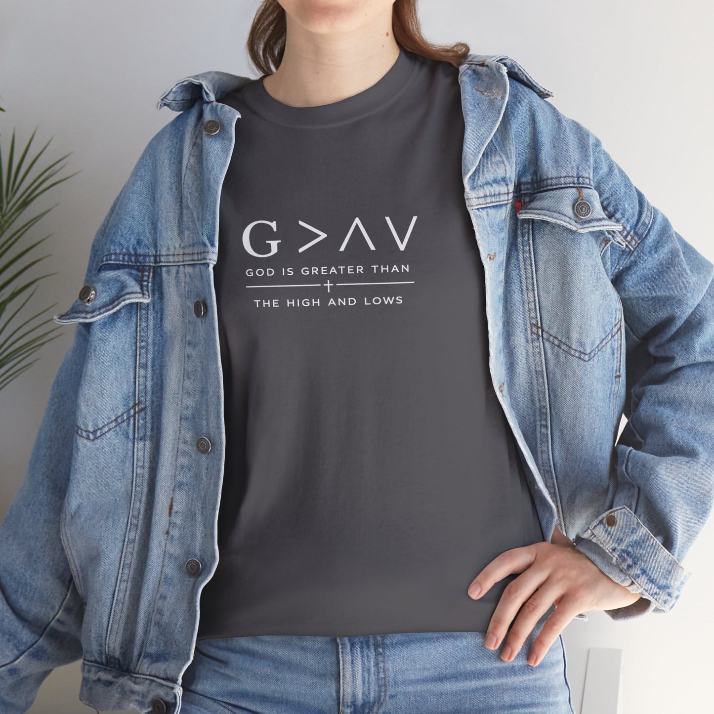 God Is Greater Than The Highs And Lows Christian T-Shirt | Minimal Faith Shirt | Inspirational Christian Apparel | Streetwear Faith Tee