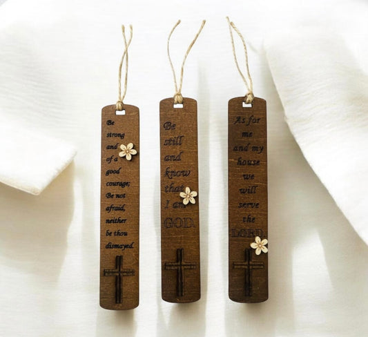 Reader Inspired- 3 Laser Engraved Christian Wooden Bookmark