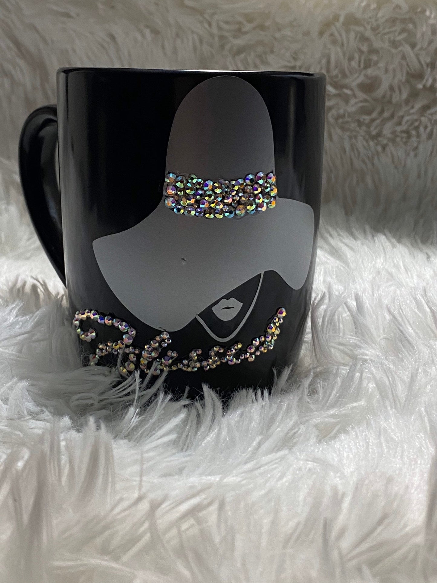 Bling Praying Woman Mug: Rhinestone Christian Gift (12oz)