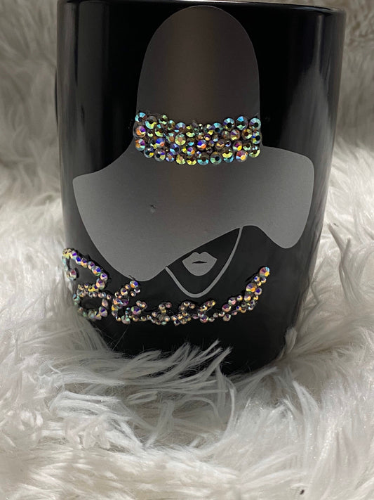 Bling Praying Woman Mug: Rhinestone Christian Gift (12oz)