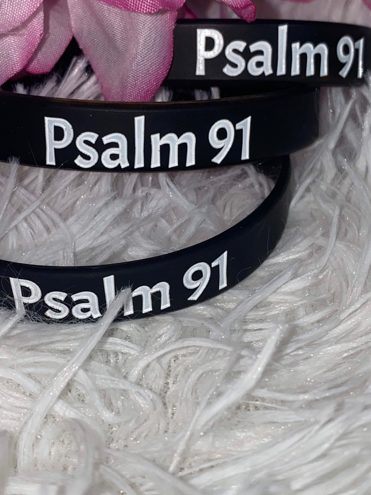 Psalm 91 Christian Silicone Wristband: Bible Verse Scripture Bracelet