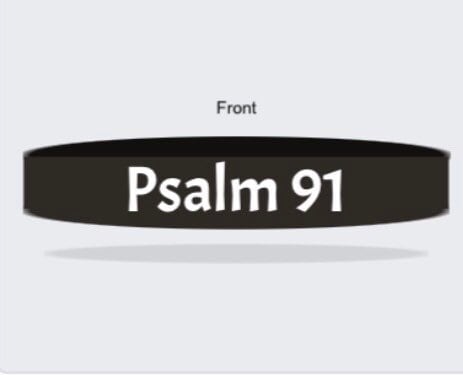 Psalm 91 Christian Silicone Wristband: Bible Verse Scripture Bracelet