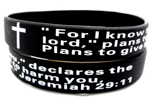 Jeremiah 29:11 Christian Silicone Wristband - Bible Verse Faith Bracelet