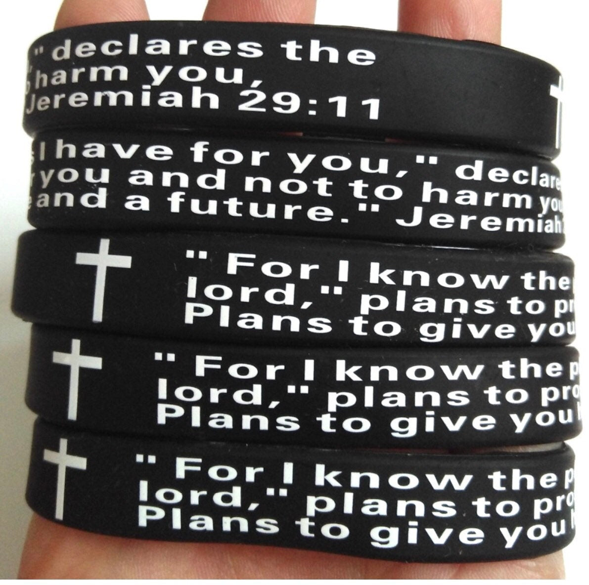 Jeremiah 29:11 Christian Silicone Wrist Bracelet. Christian Wristbands. Christian Bible Verse Silicone Bracelet / Scripture Wristband