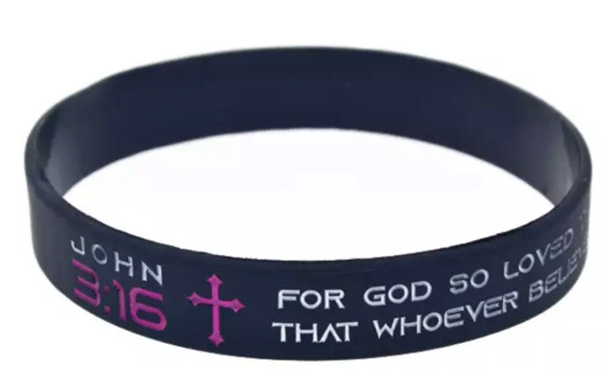 John 3:16 Christian Silicone Wristband - Bible Verse Scripture