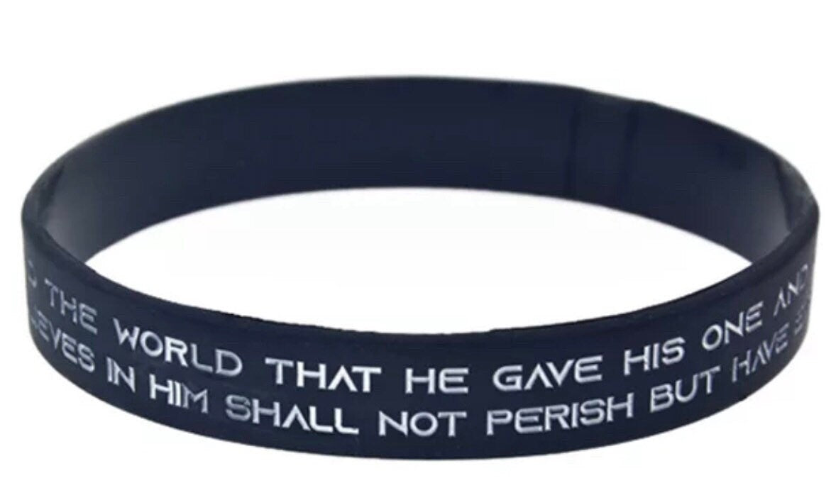 John 3:16 Christian Silicone Wristband - Bible Verse Scripture