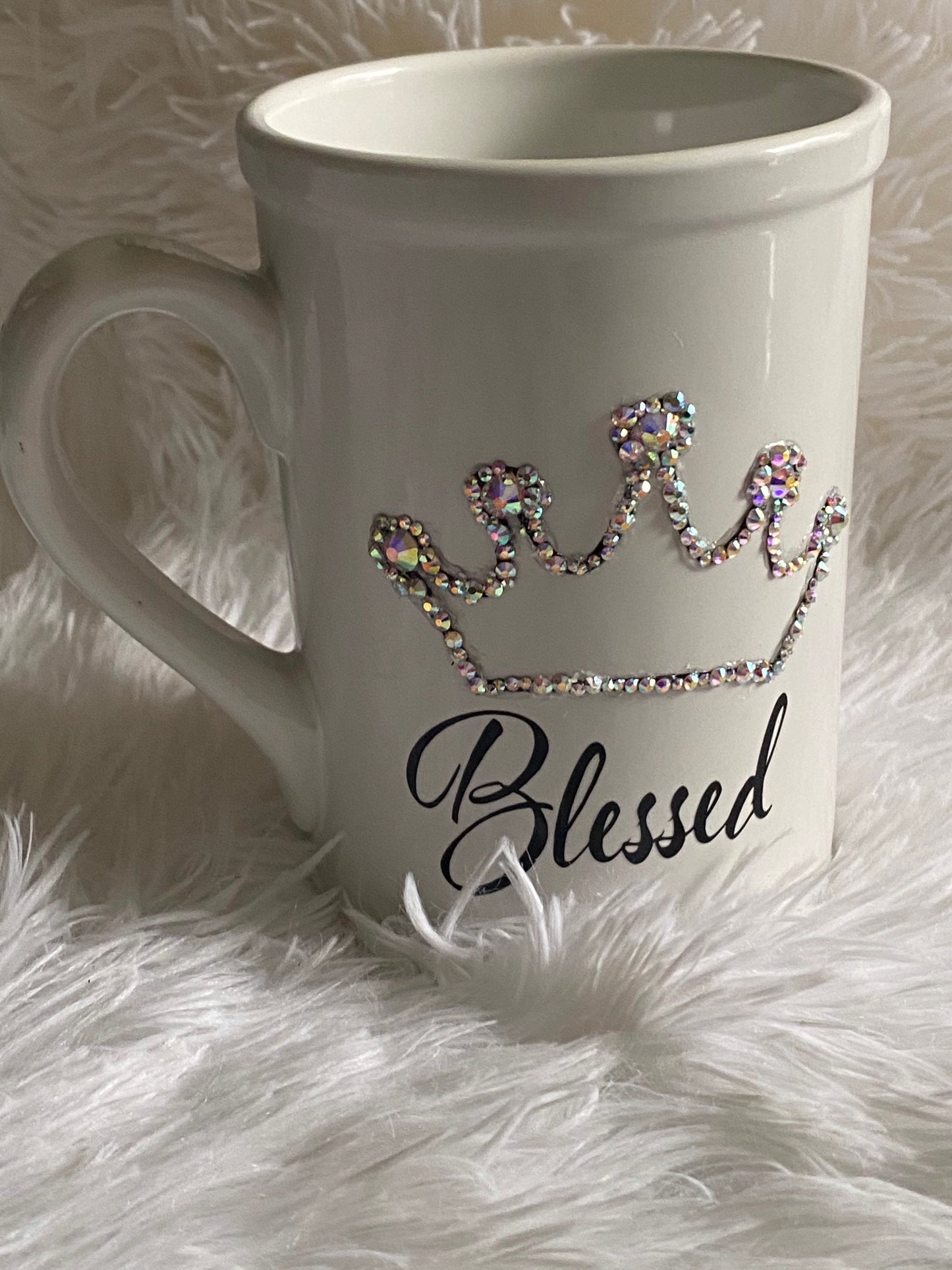 Bling Mug. Blessed Woman Bling Mug. Rhinestones Christian Mug. Blessed Woman. Bling Praying Woman. Unique Gifts. Christian Mug.
