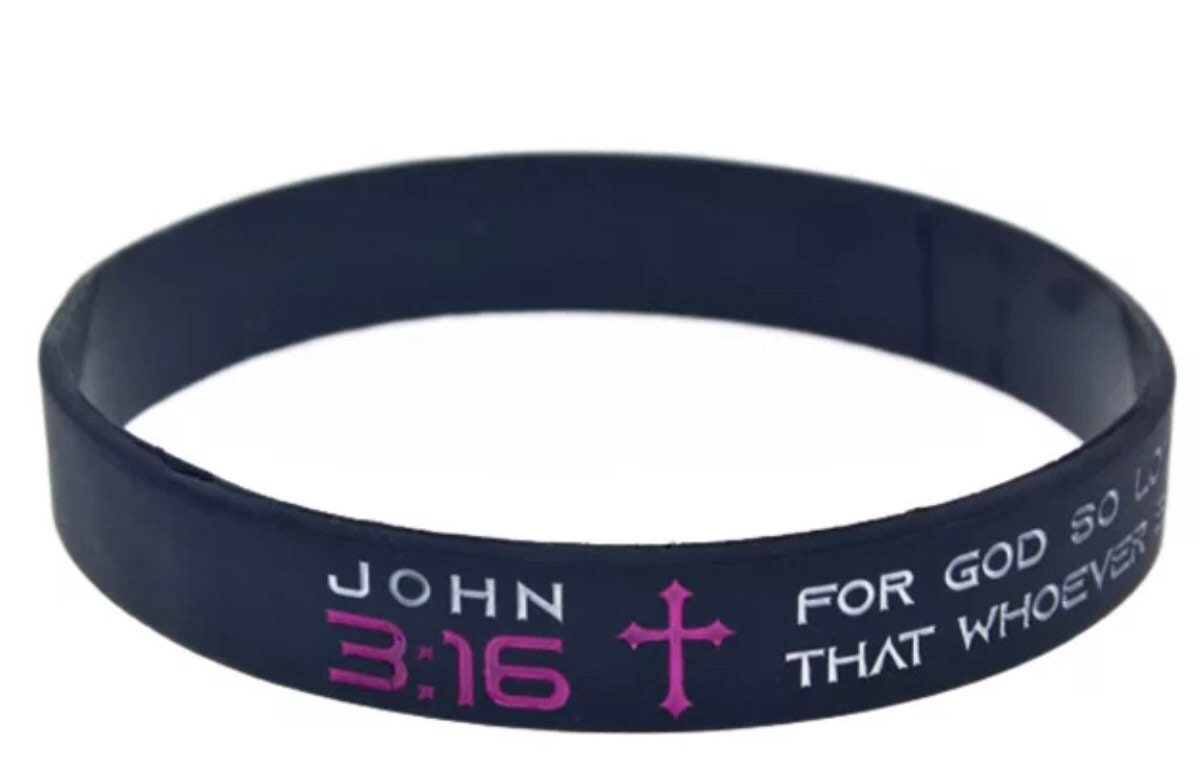 John 3:16 Christian Silicone Wristband - Bible Verse Scripture